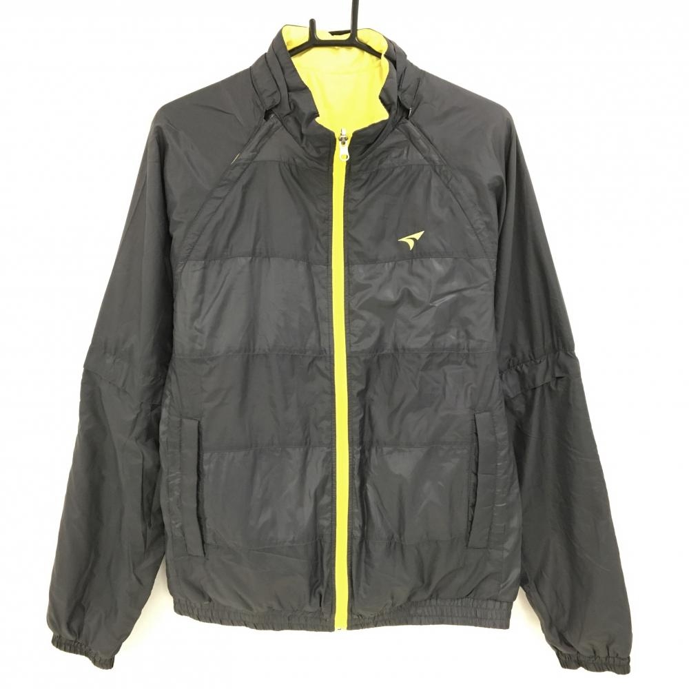 ツアーステージ 3WAY中綿リバーシブルジャケット グレー×イエロー ロゴ刺しゅう 袖着脱可 ベスト メンズ L ゴルフウェア TOURSTAGE