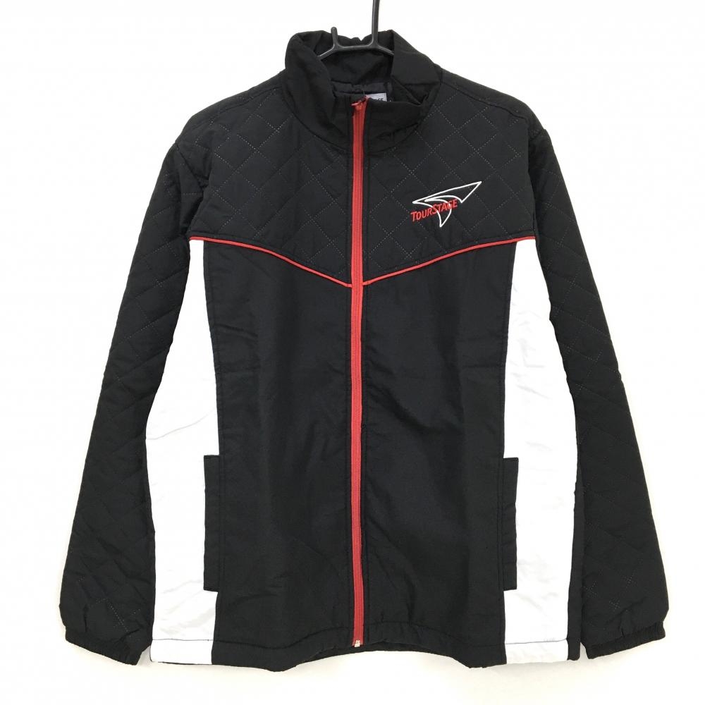 【新品】ツアーステージ 中綿ジャケット 黒×レッド×白 上部キルティング風  メンズ L ゴルフウェア TOURSTAGE