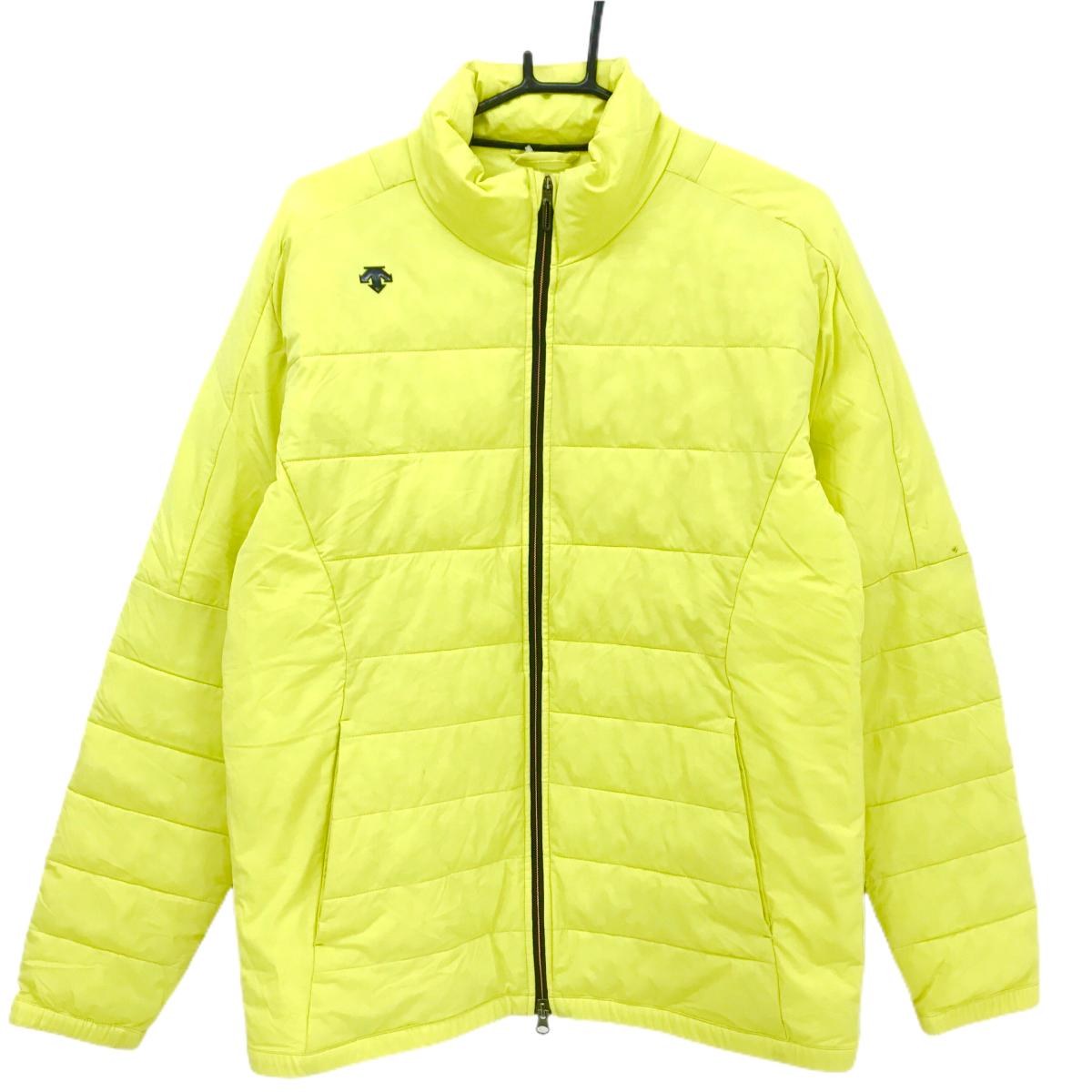 デサントゴルフ 中綿ジャケット イエロー ロゴ黒 中田英寿  メンズ L ゴルフウェア DESCENTE