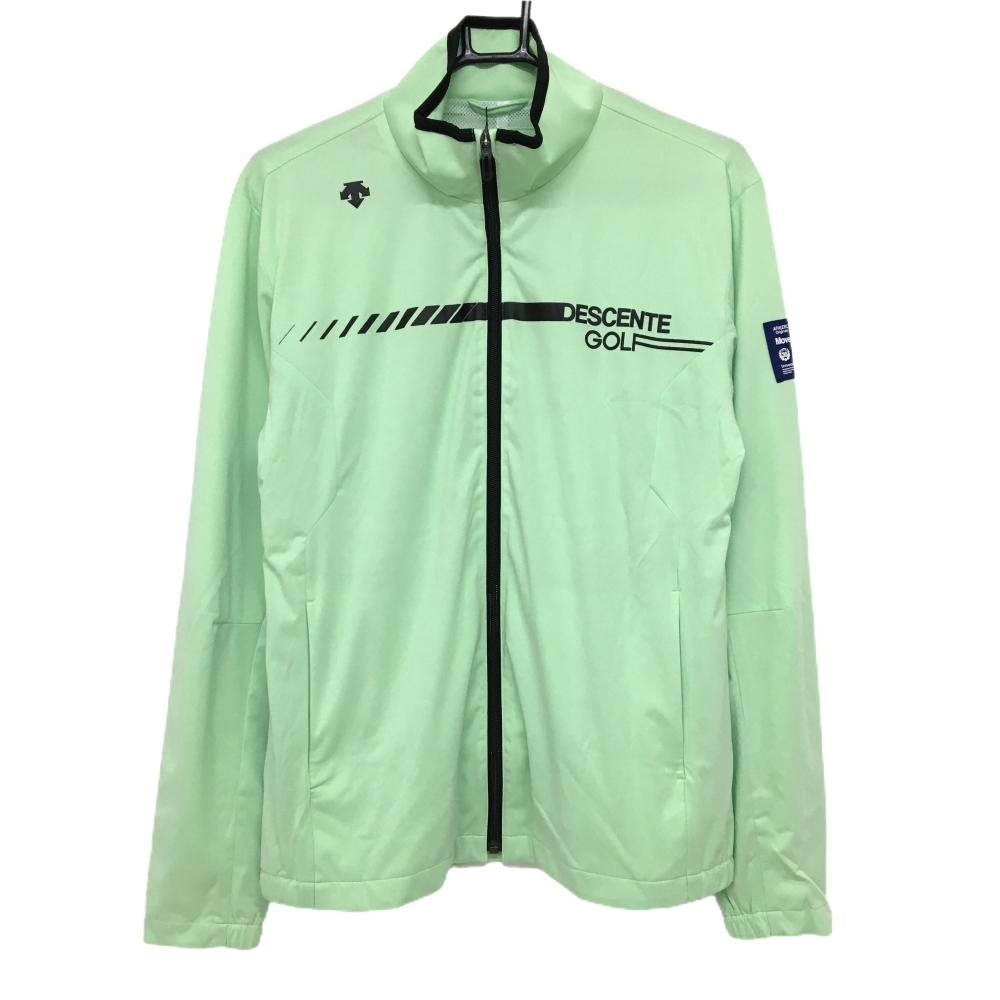 【新品】デサントゴルフ ジャケット ライトグリーン×黒 裏メッシュ ストレッチ はっ水 中田英寿 メンズ M ゴルフウェア DESCENTE