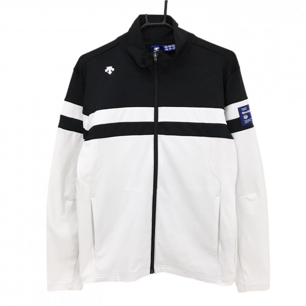 デサントゴルフ ハイネックジャケット 白×黒 肩ロゴ 中田英寿  メンズ M ゴルフウェア DESCENTE