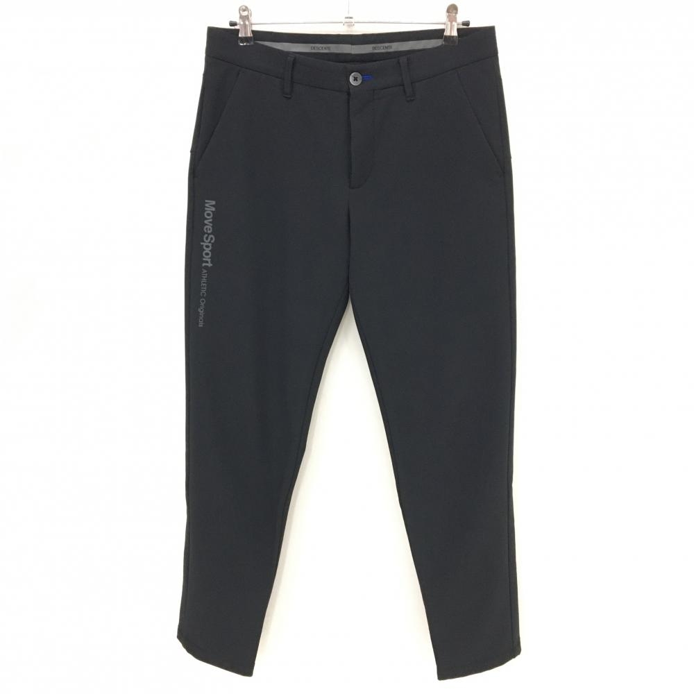【超美品】デサントゴルフ パンツ 黒 裏起毛 バックロゴ 中田英寿 メンズ O ゴルフウェア DESCENTE