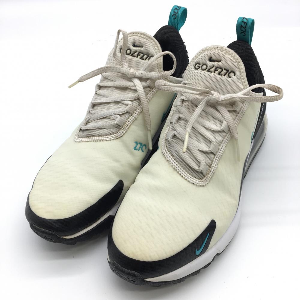 ナイキ ゴルフシューズ アイボリー×黒 エアマックス 270G スパイクレス CK6483-100  メンズ 26.0 ゴルフウェア NIKE
