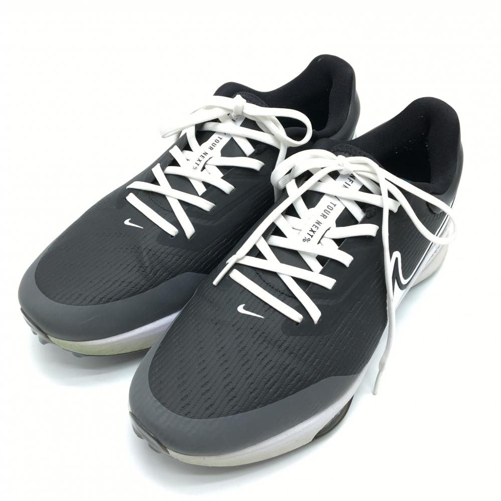 【美品】ナイキ ゴルフシューズ 黒×白 DM8446-015 エアズームインフィニティ メンズ 27.5 ゴルフウェア NIKE