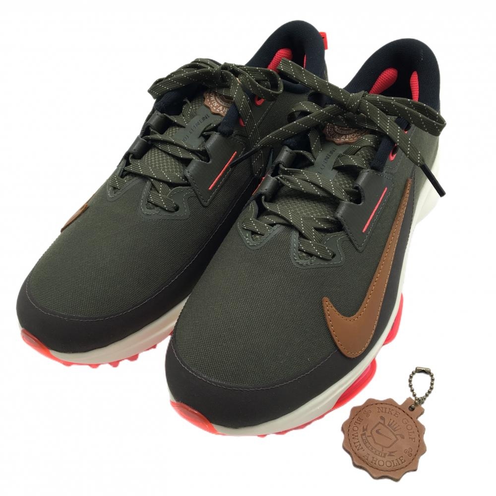 【未使用品】ナイキ ゴルフシューズ カーキ×蛍光ピンク FQ8325-300 インフィニティツアー  メンズ 27.5 ゴルフウェア 2024年モデル NIKE