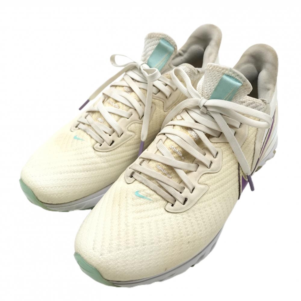 ナイキ ゴルフシューズ 白×パープル DD9601-101 エアズーム インフィニティTR NRG メンズ 25.5 ゴルフウェア NIKE