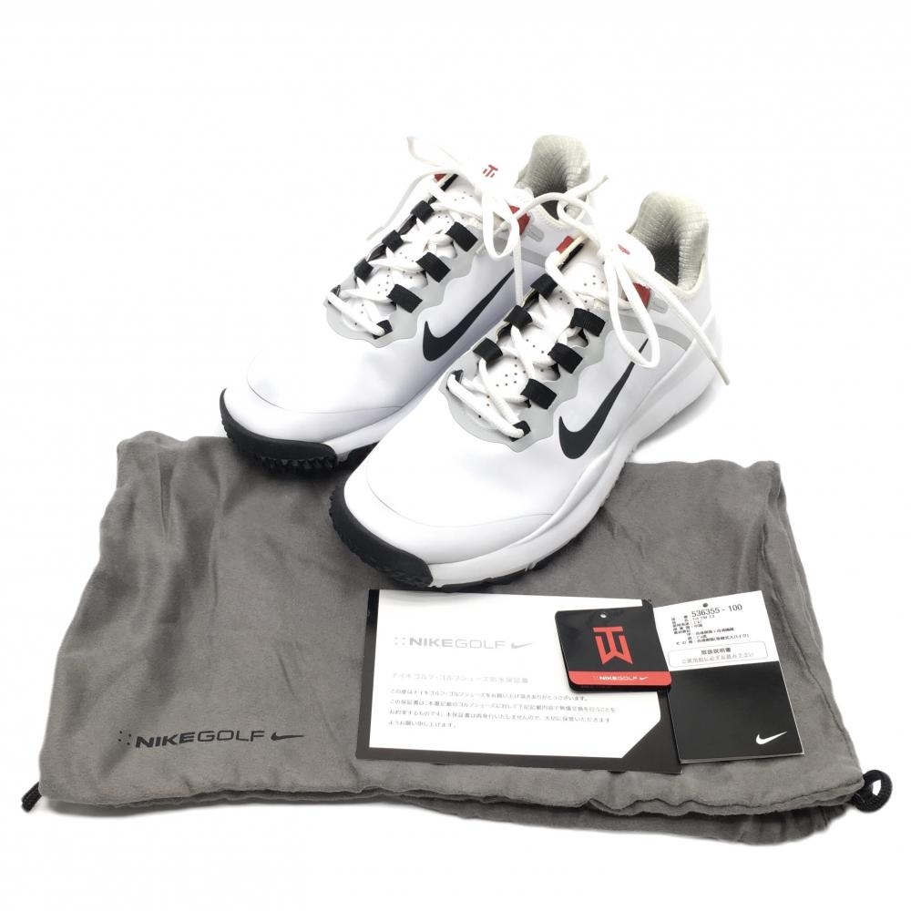 【未使用品】ナイキゴルフ ゴルフシューズ 白×黒 TW'13 536355-100 タイガーウッズモデル 収納袋 メンズ 26.0 ゴルフウェア NIKE