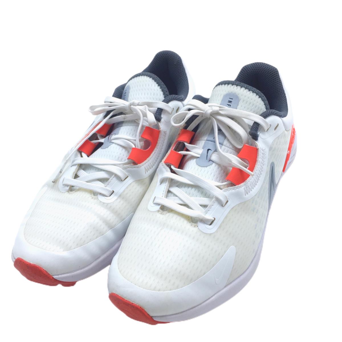 ナイキ ゴルフシューズ 白×レッド DM8449-106 インフィニティ プロ2 スパイクレス  メンズ 27.0 ゴルフウェア NIKE