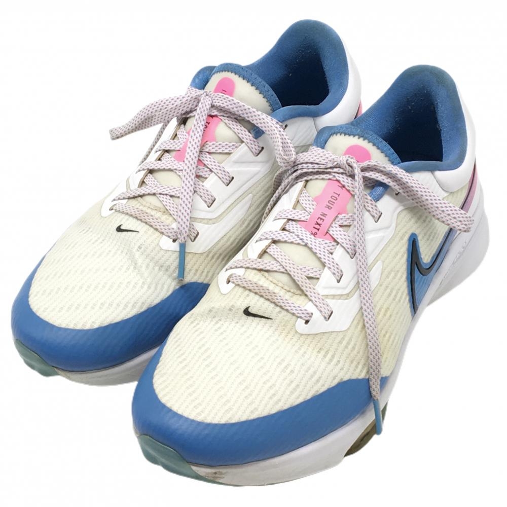 ナイキ ゴルフシューズ 白×ライトブルー DM8446 インフィニティツアー ネクスト% メンズ 26.5 ゴルフウェア NIKE