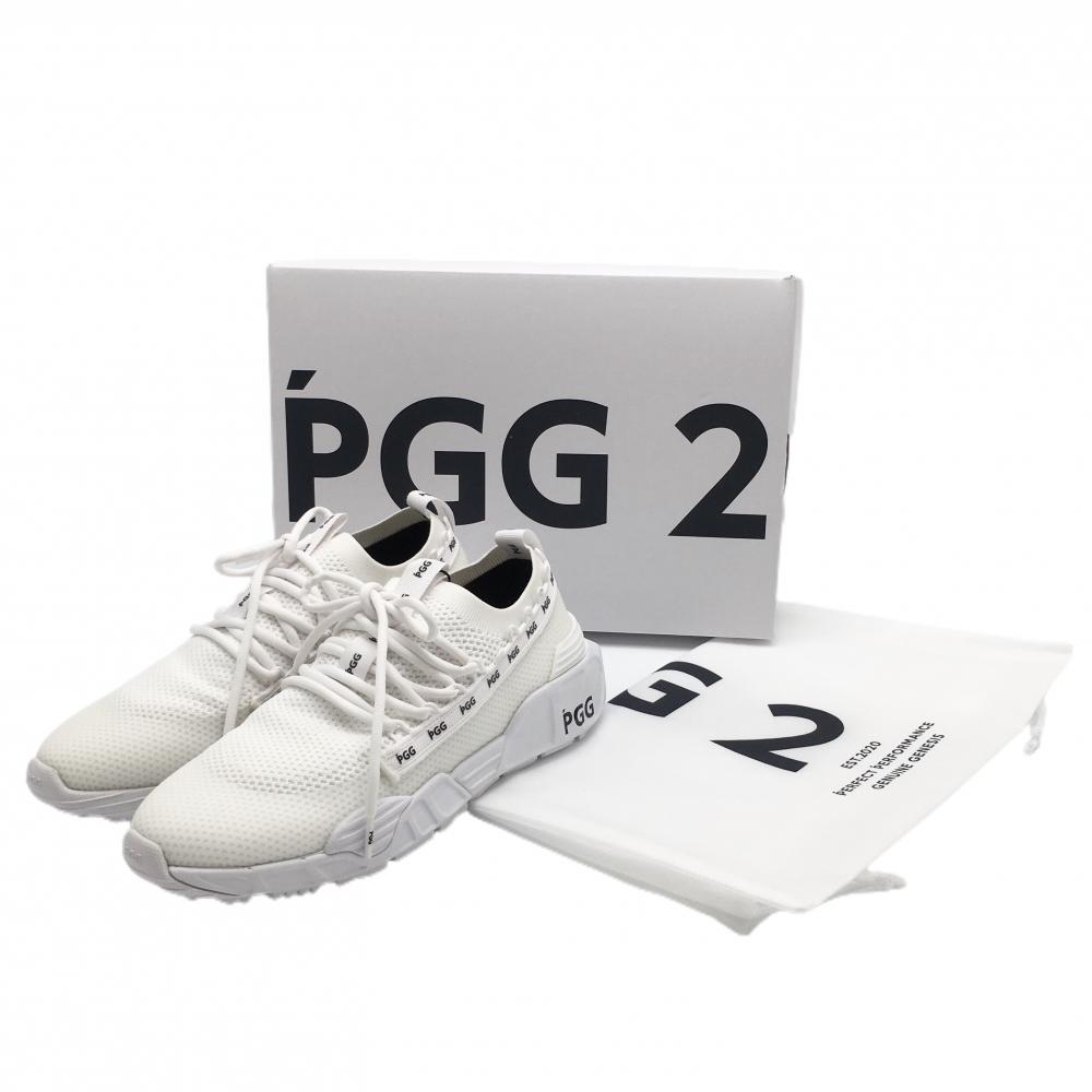 【新品】PGGパーリーゲイツ ゴルフシューズ 白 268-4992301 防水ニット ローカット メンズ 26.0 ゴルフウェア 2024年モデル PEARLY GATES