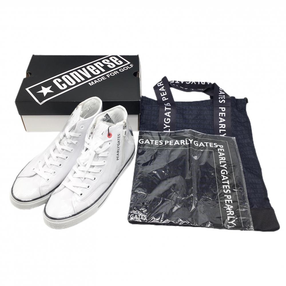【新品】パーリーゲイツ×コンバース ハイカットゴルフシューズ 白×ネイビー ALL STAR GF Z HI メンズ 27.5 ゴルフウェア PEARLY GATES