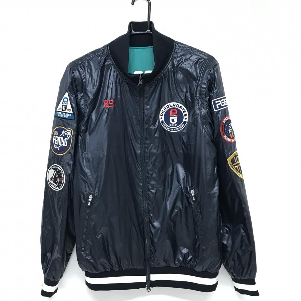 【超美品】パーリーゲイツ 中綿リバーシブルジャケット ネイビー 裏グリーン 4WAY 袖着脱可  メンズ 5(L) ゴルフウェア PEARLY GATES