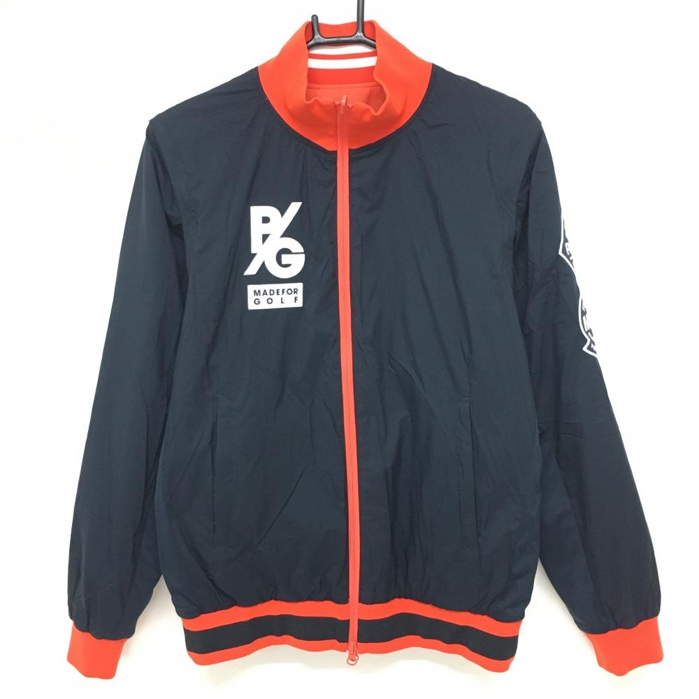 【美品】パーリーゲイツ 4WAY中綿リバーシブルジャケット ネイビー×オレンジ 袖着脱可 メンズ 4(M) ゴルフウェア PEARLY GATES