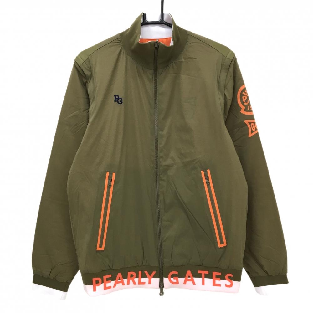 【新品】パーリーゲイツ 4WAY中綿リバーシブルジャケット カーキ×オレンジ 裏キルティング  メンズ 5(L) ゴルフウェア PEARLY GATES