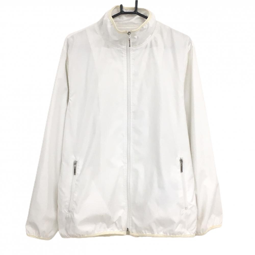 パーリーゲイツ ジャケット 白 ロゴプリント 裏地メッシュ メンズ 5(L) ゴルフウェア PEARLY GATES