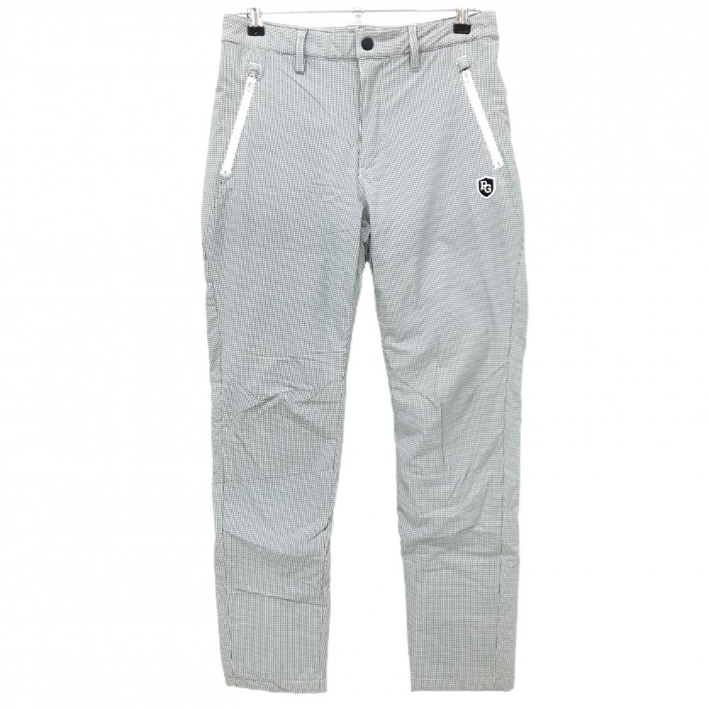 【超美品】パーリーゲイツ 中綿ナイロンパンツ 白×黒 なみなみストライプ風  メンズ 3(S) ゴルフウェア PEARLY GATES