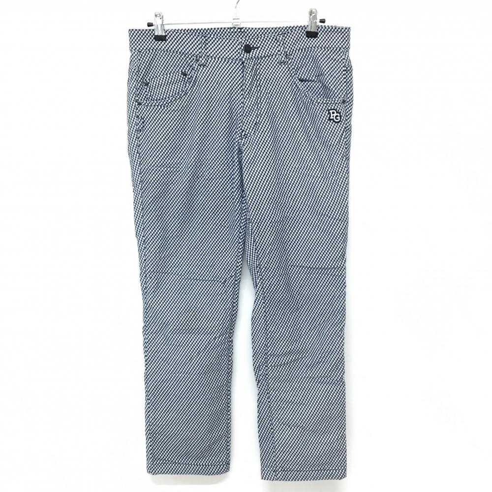 パーリーゲイツ パンツ ネイビー×白 総柄 裏微起毛 30周年 裏地ニコちゃん スマイル  メンズ 5(L) ゴルフウェア PEARLY GATES