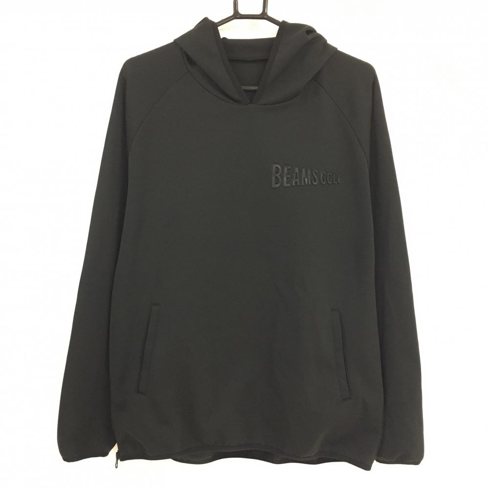 【美品】ビームスゴルフ パーカー 黒 立体ロゴ トレーナー メンズ XL ゴルフウェア BEAMS GOLF