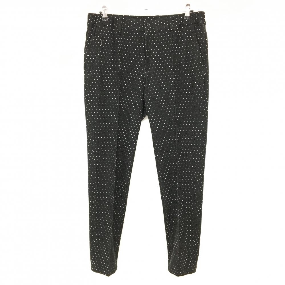 【美品】ビームスゴルフ パンツ 黒×白 ドット 微起毛 メンズ 50 ゴルフウェア BEAMS GOLF