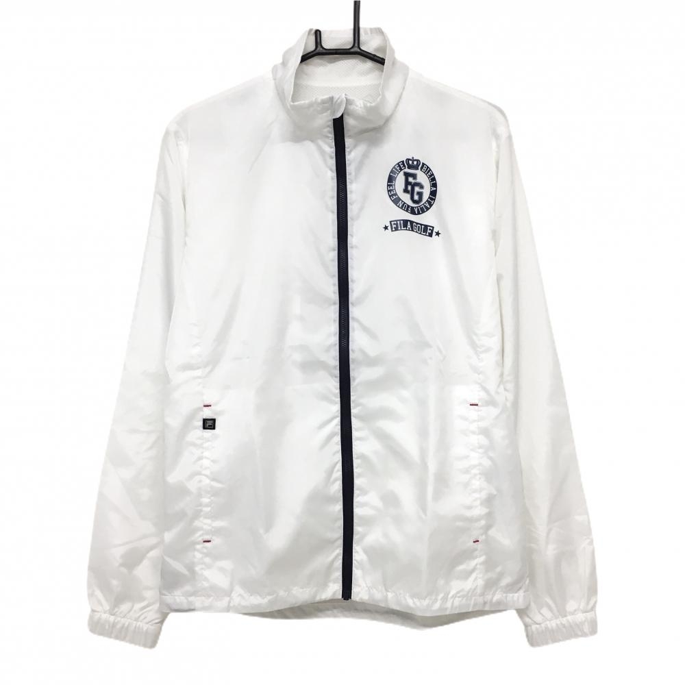 【新品】フィラゴルフ ジャケット 白×ネイビー 裏メッシュ 撥水 メンズ M ゴルフウェア FILA GOLF