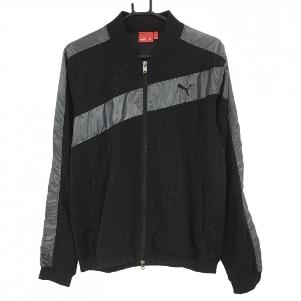 【超美品】プーマ ジャケットブルゾン 黒 一部透かし編み   メンズ XO ゴルフウェア 大きいサイズ PUMA