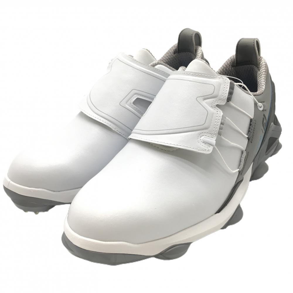 【新品】フットジョイ ゴルフシューズ 白×グレー 55522J TOUR ALPHA BOA メンズ 25.5 ゴルフウェア FootJoy