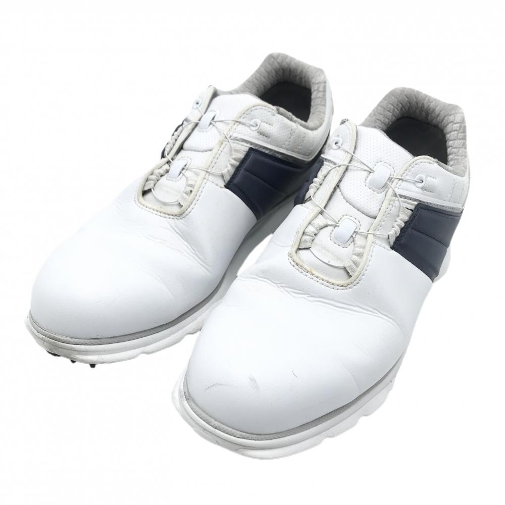 フットジョイ ゴルフシューズ 白×ネイビー 53090J CARBON スパイクレス BOA ダイヤル式 メンズ 25.0 ゴルフウェア FootJoy