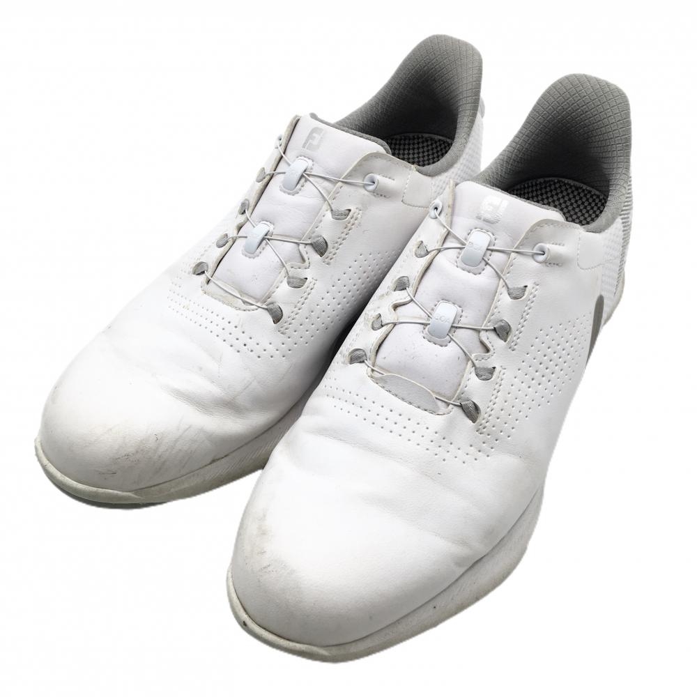 フットジョイ ゴルフシューズ 白×グレー 55446J スパイクレス ダイヤル式 BOA フューエル メンズ 26.0 ゴルフウェア FootJoy