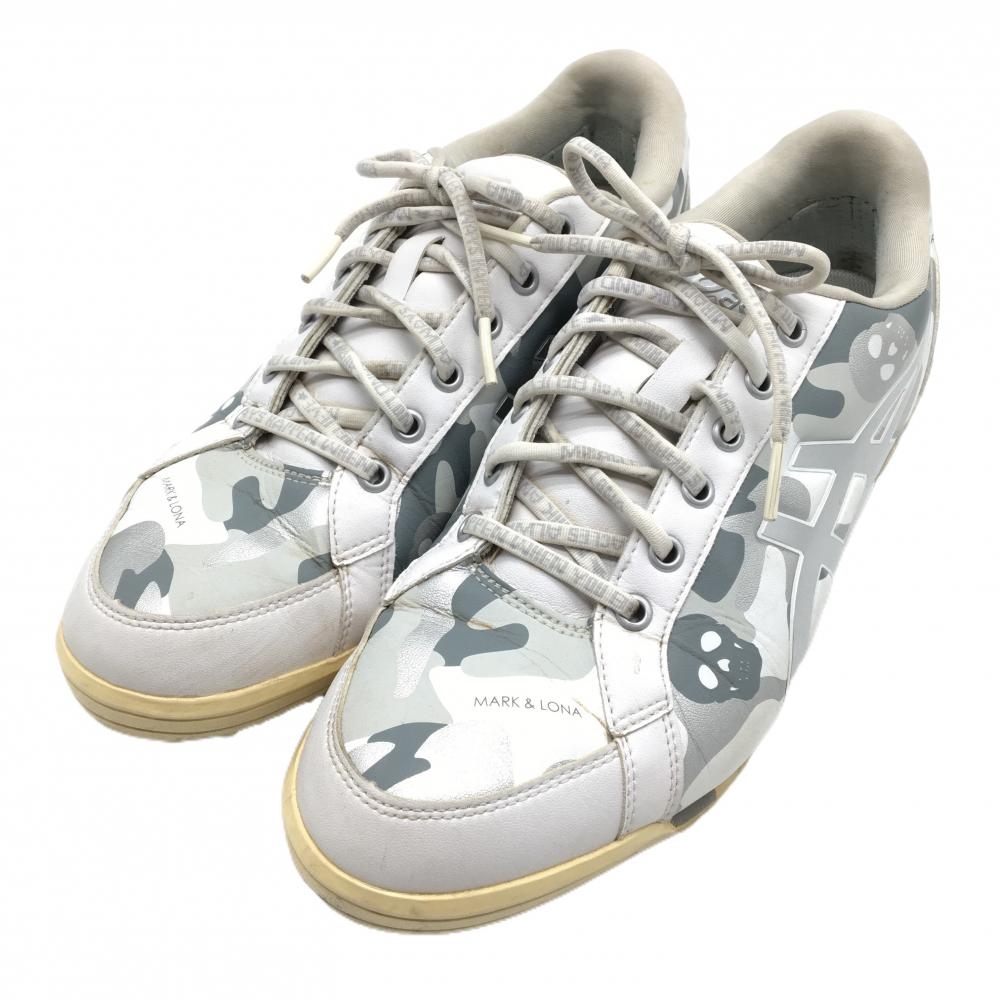 マークアンドロナ×アシックス ゴルフシューズ 白×シルバー スパイクレス  メンズ 27.0 ゴルフウェア MARK＆LONA