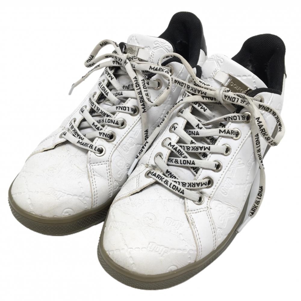 マークアンドロナ ゴルフシューズ 白×黒 MLS-2D-SS01 Ruler Green Sneaker スパイクレス メンズ 26.0 ゴルフウェア MARK＆LONA