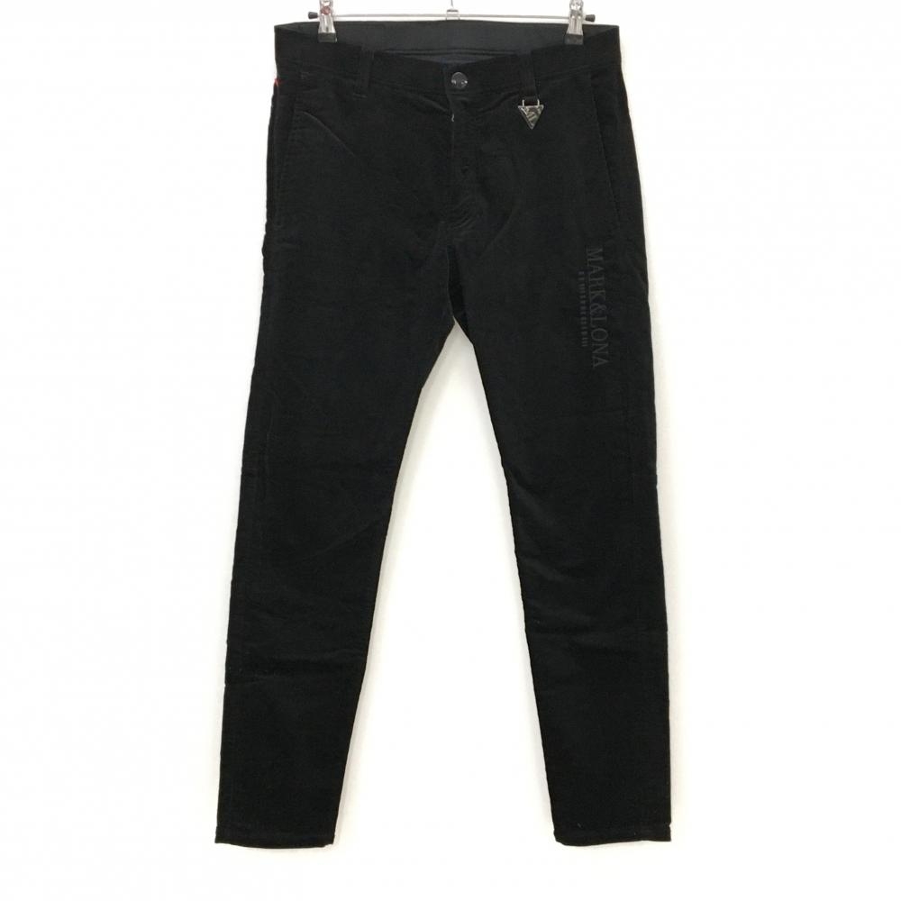 【超美品】マークアンドロナ コーデュロイパンツ 黒 ポケット合成皮革 ML-CODE メンズ 48(L) ゴルフウェア 2023年モデル MARK＆LONA