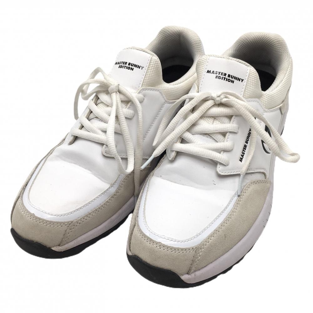 【美品】マスターバニー ゴルフシューズ 白×ライトグレー系 758-3992401 エアソール メンズ 26.5 ゴルフウェア MASTER BUNNY EDITION
