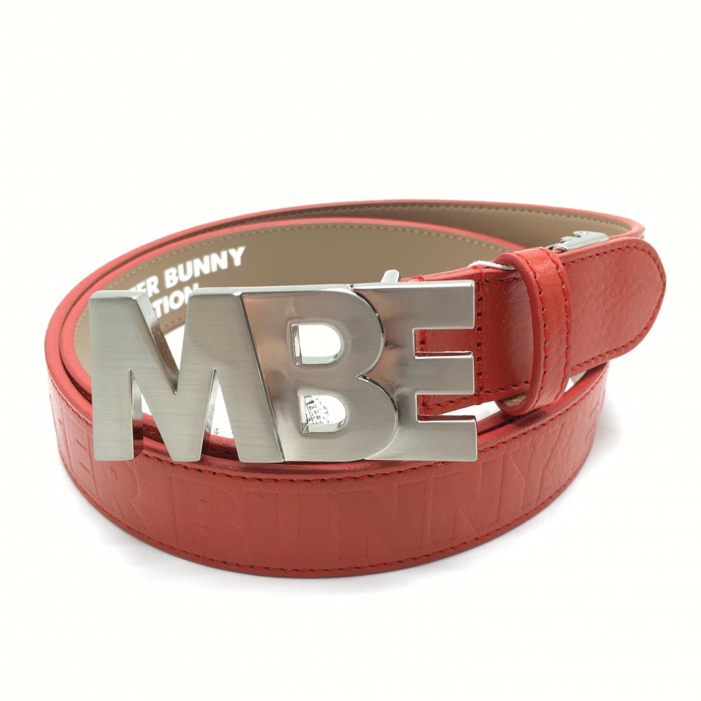 【新品】マスターバニー トップ式ベルト オレンジレッド ロゴ型押し  メンズ FR ゴルフウェア MASTER BUNNY EDITION