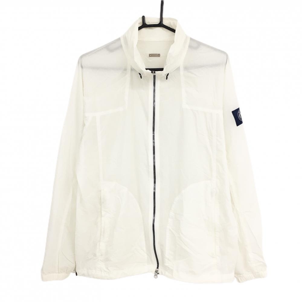 マスターバニー ジャケットブルゾン 白 薄手 ネック・裾ドローコード メンズ 5(L) ゴルフウェア MASTER BUNNY EDITION