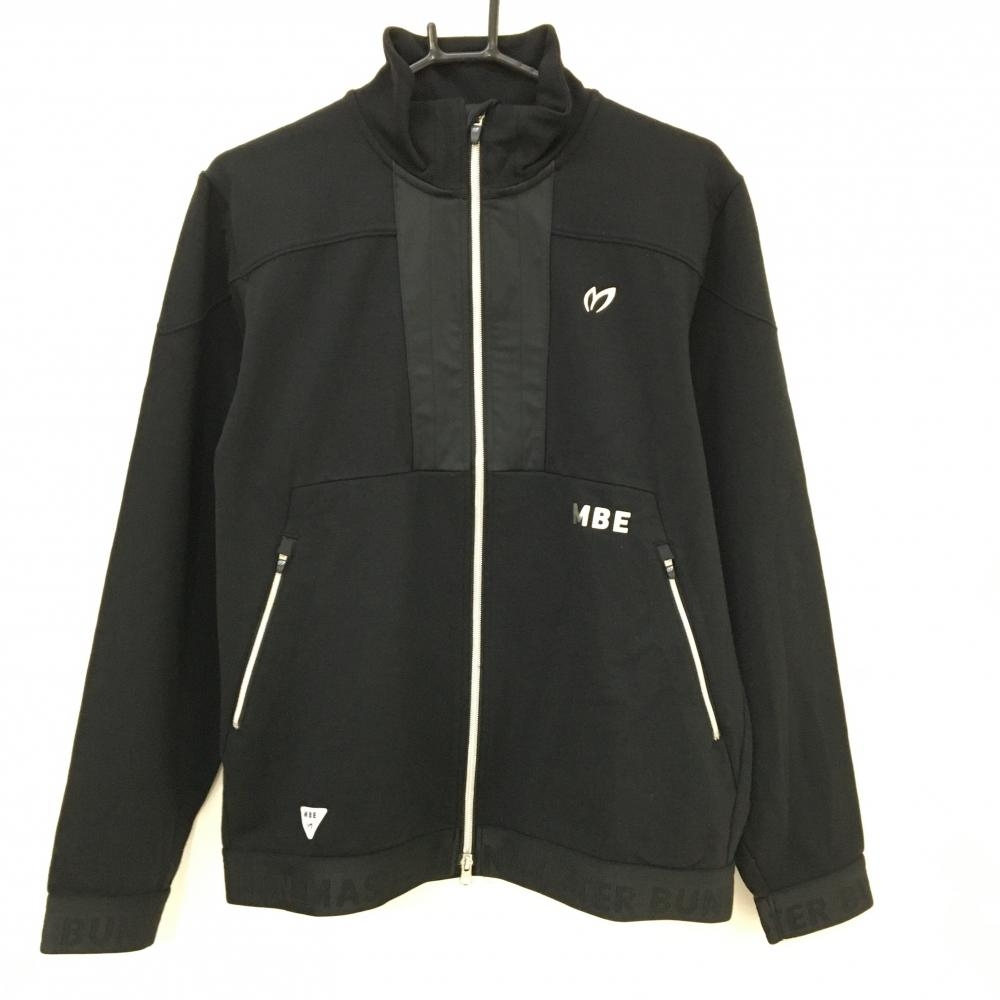 【超美品】マスターバニー ジャケットブルゾン 黒 裾ゴム ジップ横一部切替 メンズ 5(L) ゴルフウェア MASTER BUNNY EDITION
