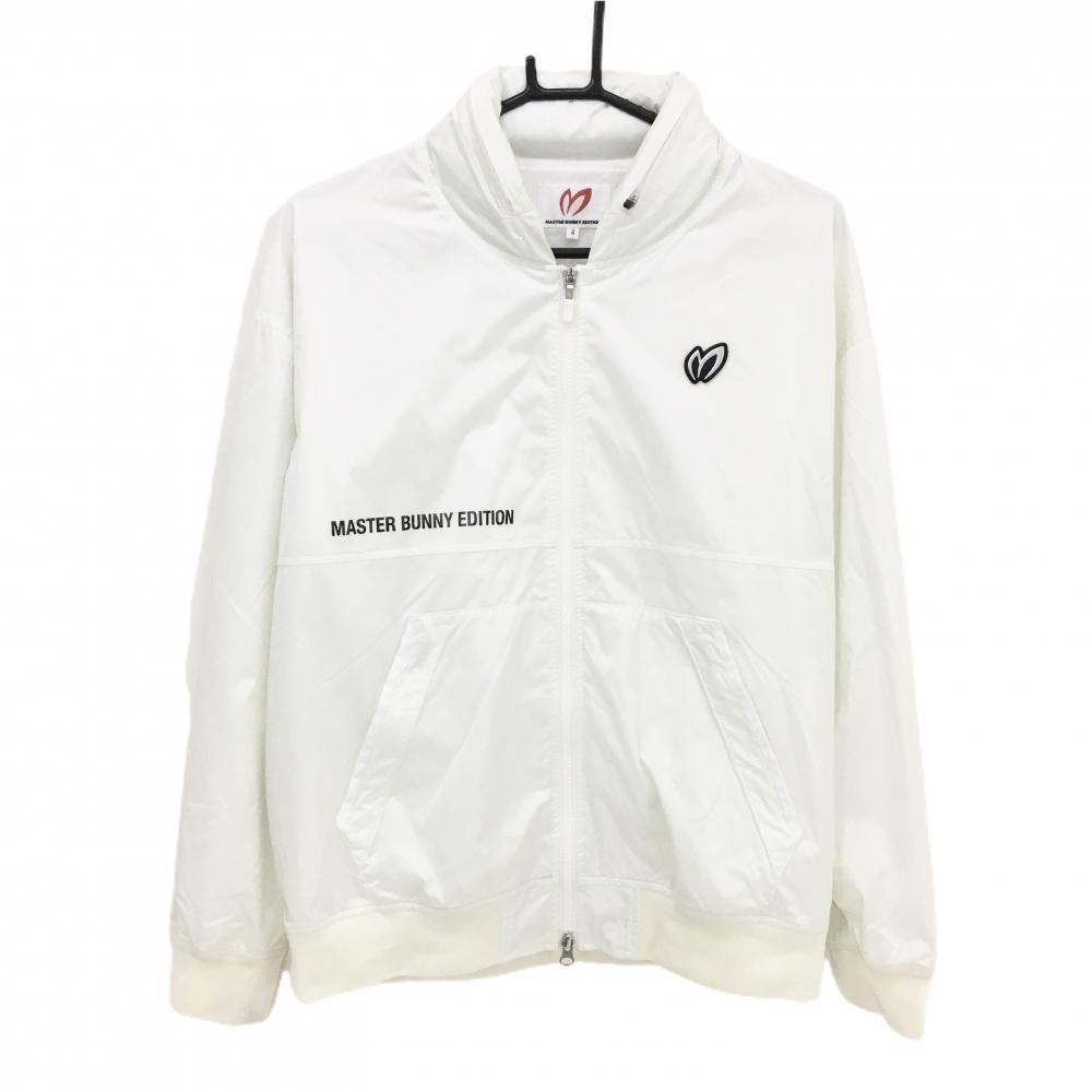 【美品】マスターバニー ジャケット 白 フード収納可 裏地付 メンズ 4(M) ゴルフウェア MASTER BUNNY EDITION
