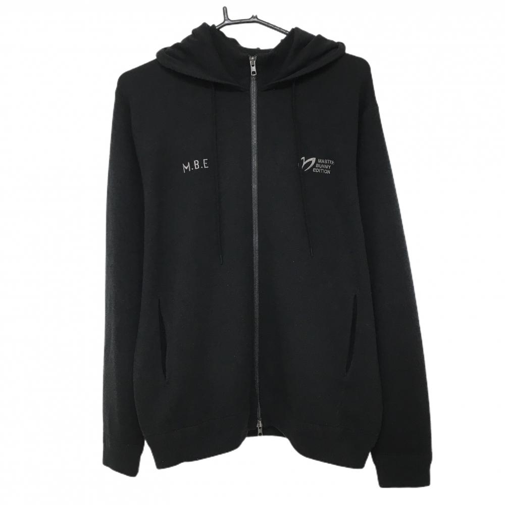 【美品】マスターバニー ジップパーカー 黒 ロゴ刺しゅうグレー 15周年  メンズ 5(L) ゴルフウェア 2025年モデル MASTER BUNNY EDITION