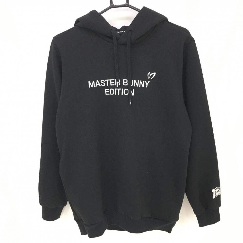 マスターバニー フード付きトレーナー 黒×白 10周年 ロゴ刺しゅう パーカー メンズ 4(M) ゴルフウェア MASTER BUNNY EDITION