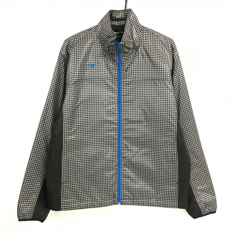 【新品】ミズノゴルフ 中綿ジャケット 黒×グレー 千鳥格子 切替 メンズ LL ゴルフウェア MIZUNO