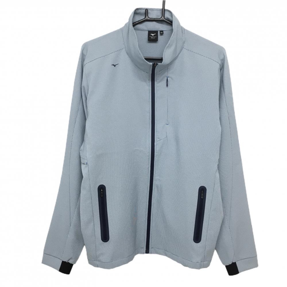 【超美品】ミズノ ジャケット グリーン×白 千鳥格子  メンズ 2XL ゴルフウェア 2023年モデル 大きいサイズ MIZUNO