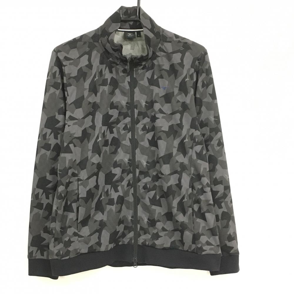 ミズノ ジャケットブルゾン グレー 総柄 薄手 メンズ L ゴルフウェア サンプル品 MIZUNO