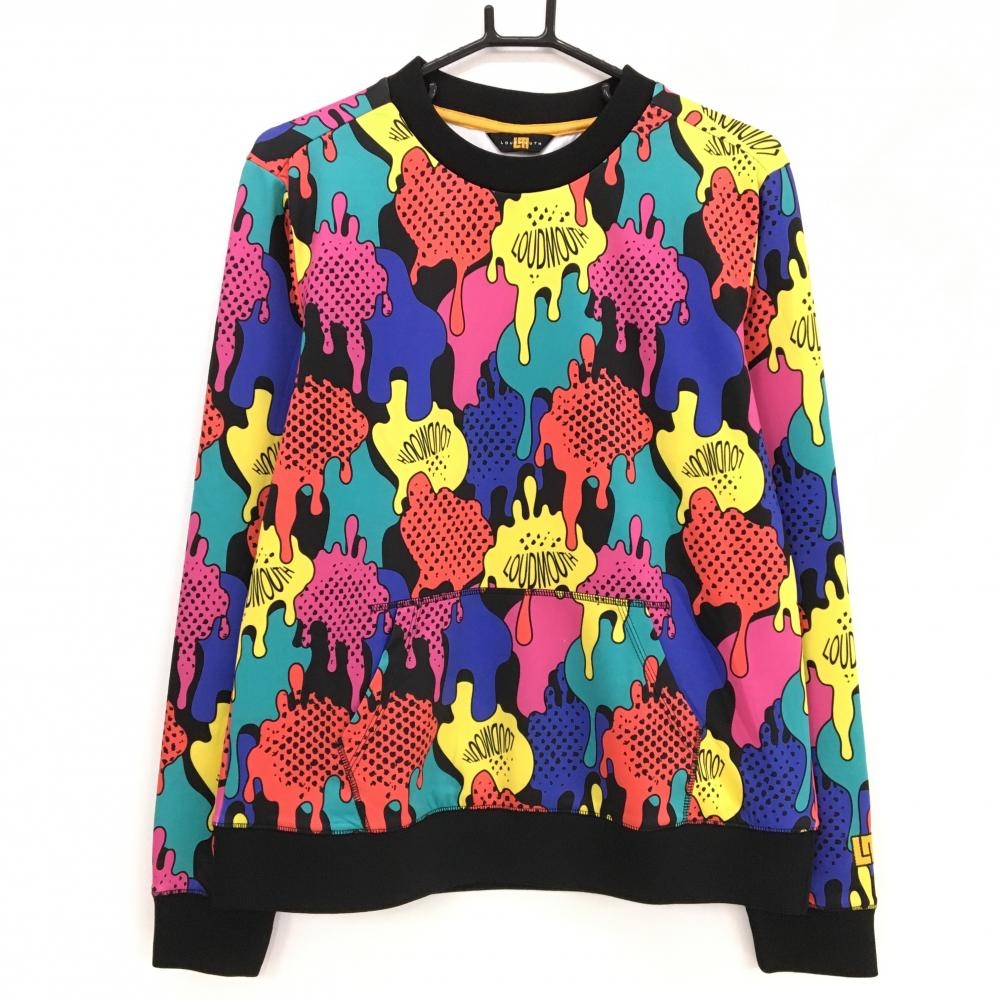 ラウドマウス トレーナー マルチカラー×黒 総柄 コミカルブロット  メンズ サイズ表記無し ゴルフウェア LOUDMOUTH