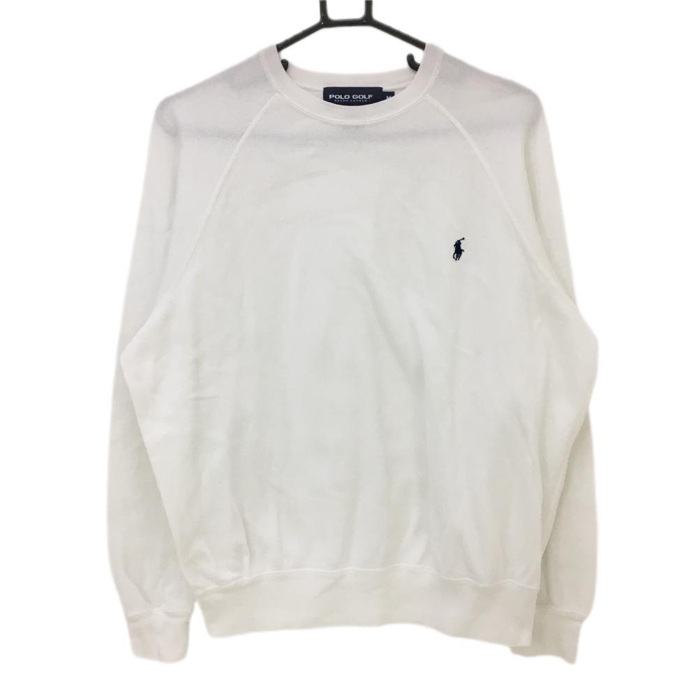 【超美品】ポロゴルフ ラルフローレン トレーナー 白 ポニー刺しゅう メンズ M ゴルフウェア Ralph Lauren