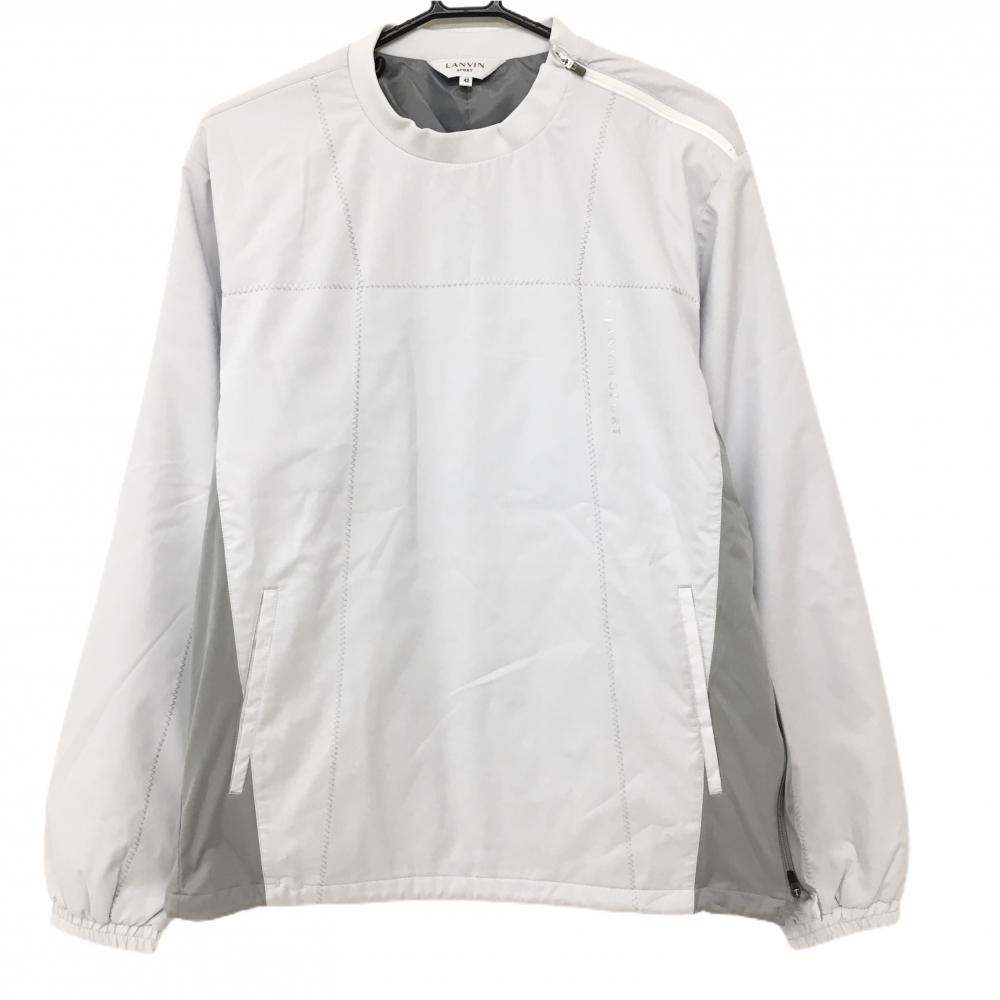 ランバンスポール ジャケット ライトグレー ギザギザステッチ 薄中綿  スニード 肩ジップ メンズ XL ゴルフウェア LANVIN SPORT