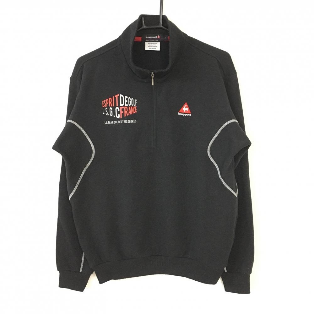 Le Coq Sportif ルコック 長袖ハイネックトレーナー 黒 レッド 裏起毛 ハーフジップ メンズ L ゴルフウェア 中古ゴルフウェア通販サイトreonard レオナード