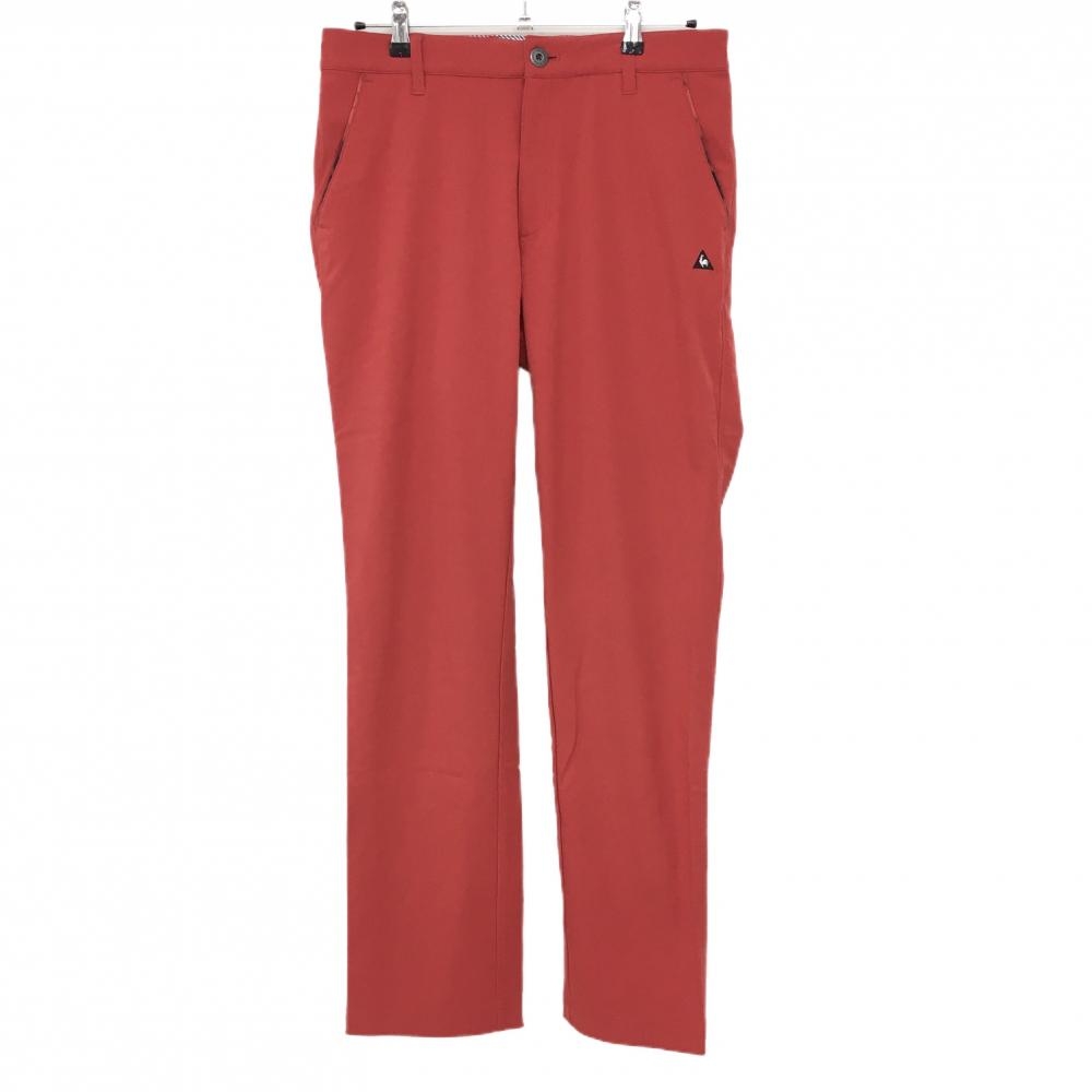 【美品】ルコックゴルフ パンツ レッド×黒 裏微起毛 後ろロゴプリント  メンズ 82 ゴルフウェア le coq sportif