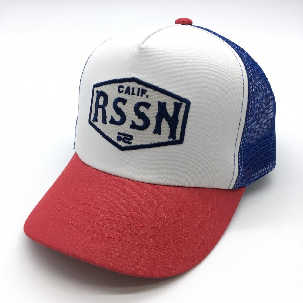 【新品】ロサーセン メッシュキャップ 白×レッド ロゴ刺しゅう メンズ 50 ゴルフウェア Rosasen