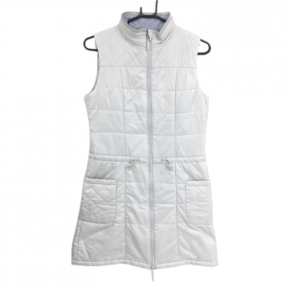 【超美品】23区スポーツ 中綿ノースリーブワンピース ライトグレー フロントフルジップ レディース S～M ゴルフウェア 23区