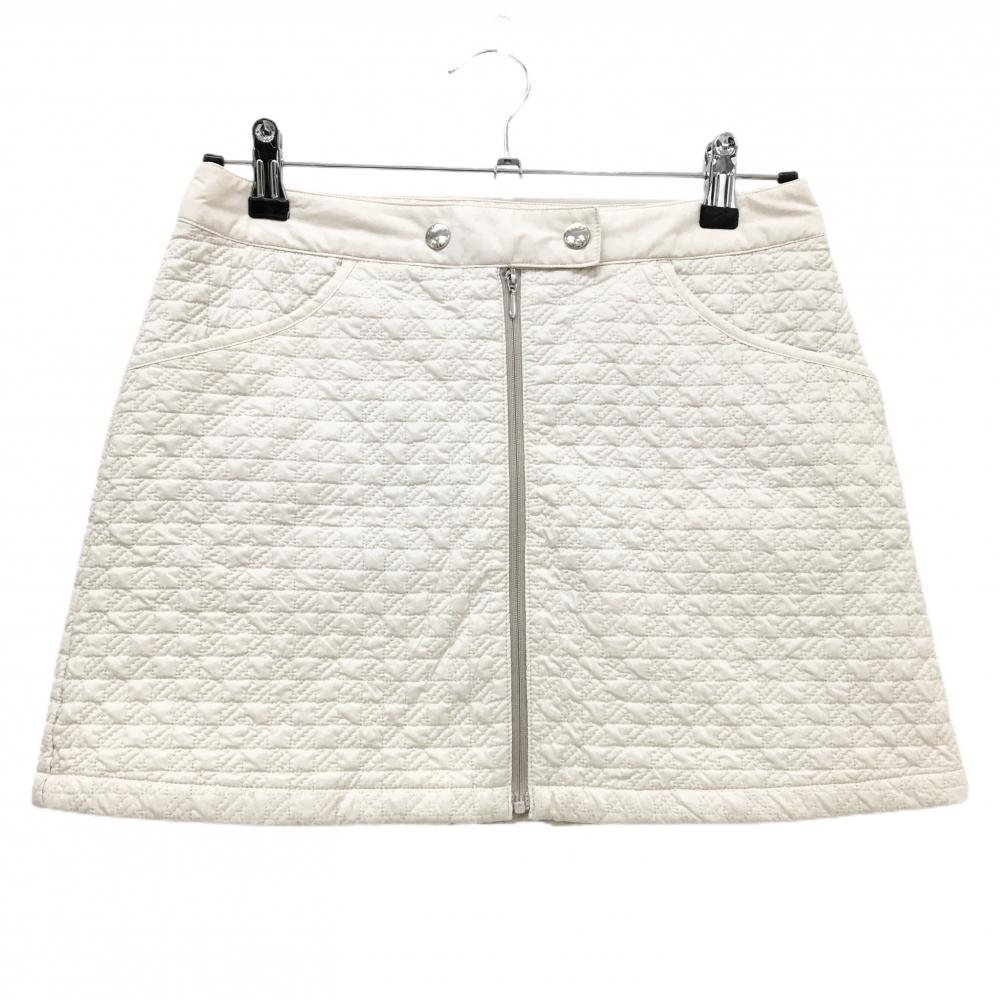 【超美品】23区スポーツ 中綿スカート ライトベージュ チェックキルティング 薄中綿 レディース I(M) ゴルフウェア 23区