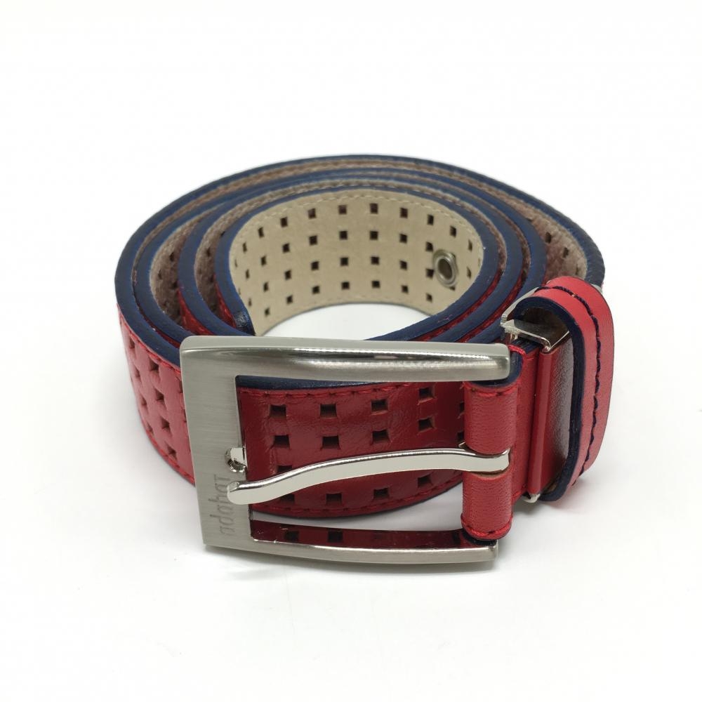 アダバット ベルト レッド シルバーバックル  レディース  ゴルフウェア adabat